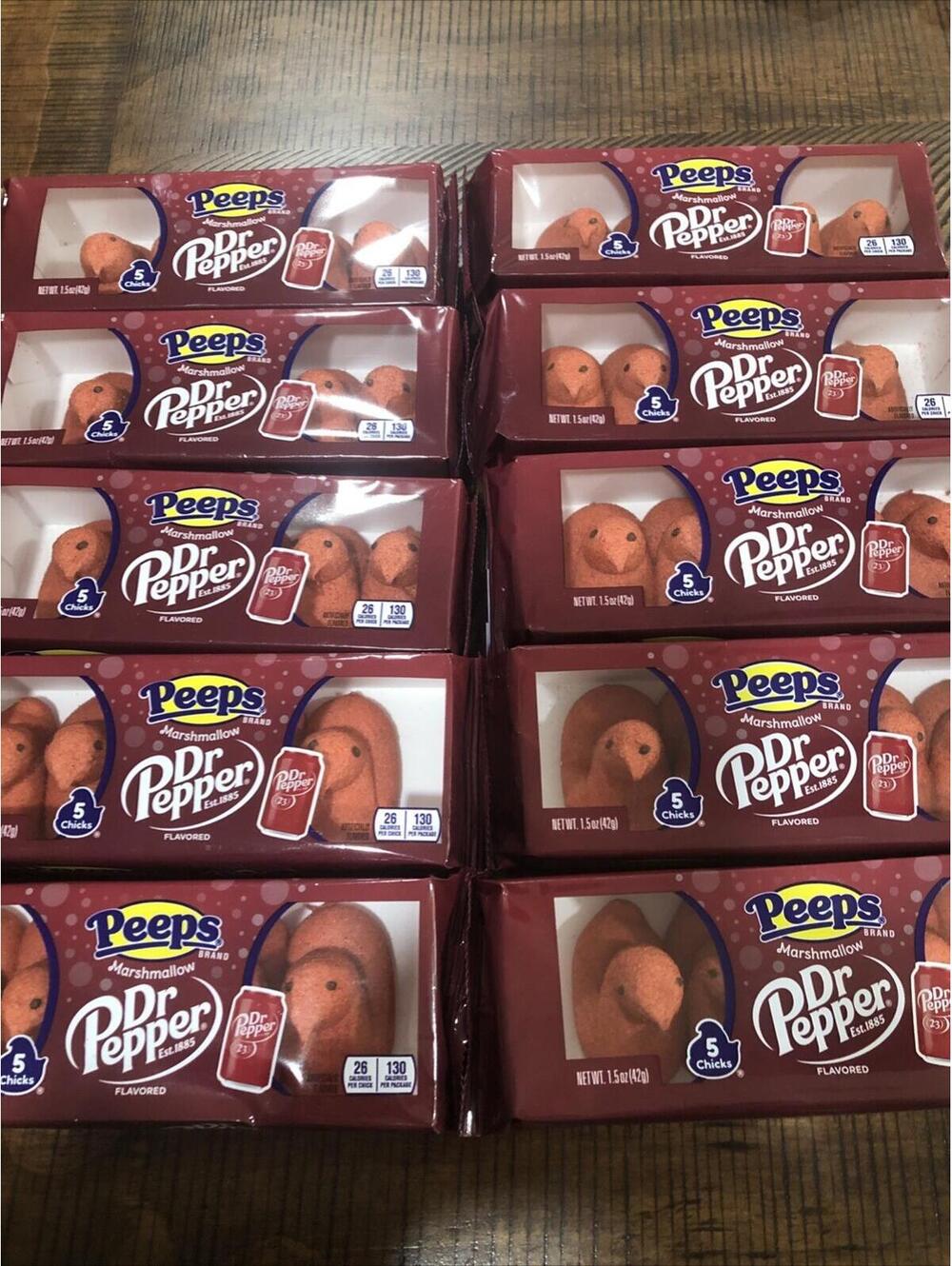 PEEPS Easter Dr Pepper Marshmallow 10 1.5 oz. Packs NEW. Dr Pepper Peeps